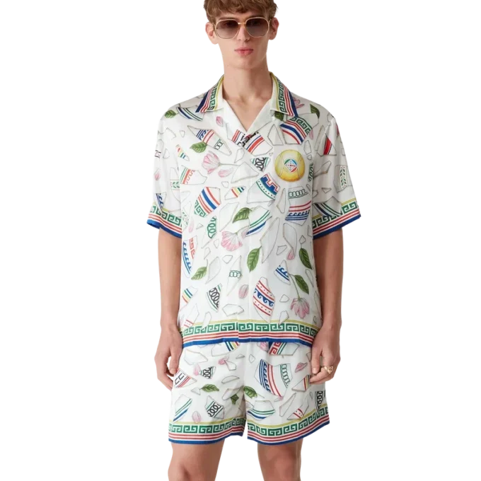 Camisa de seda de pantalón corto Le Vase Brise