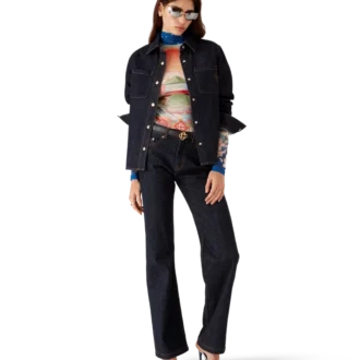 Camisa vaquera con logotipo bordado