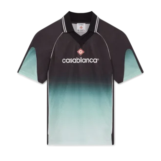 Camisas de fútbol de manga corta con jacquard de monograma degradado