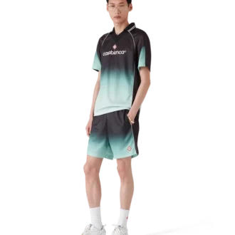 Camisas de fútbol de manga corta con jacquard de monograma degradado