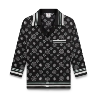 Camisas de pijama de satén de seda con monograma