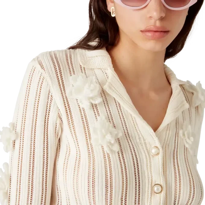 Camisas de punto con encaje floral