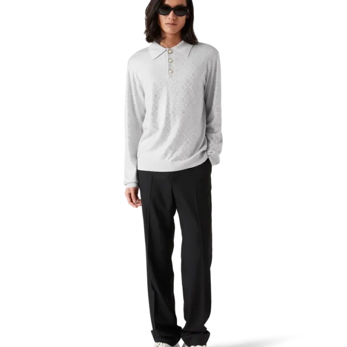 Camisas de punto con monograma de cristal