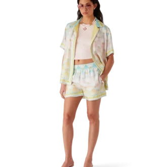 Camisas de sarga de seda de manga corta Candy Icons