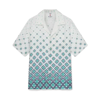 Camisas de seda de manga corta con monograma degradado