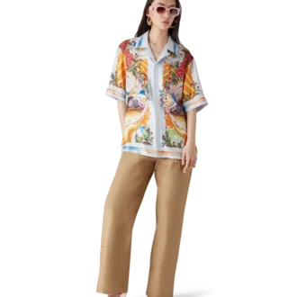 Camisas de seda de manga corta La Tornade De Rose