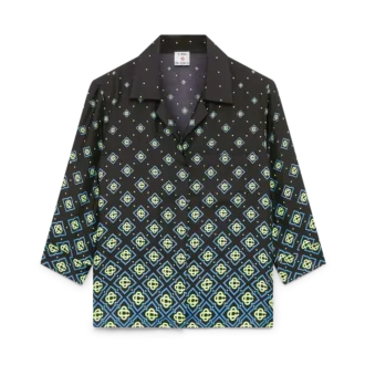 Camisas de seda de manga larga con monograma degradado