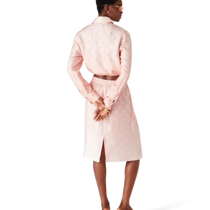 Camisas de seda de manga larga con monograma degradado