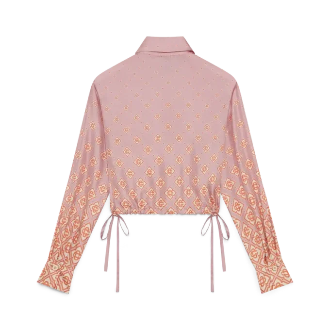 Camisas de seda de manga larga con monograma degradado