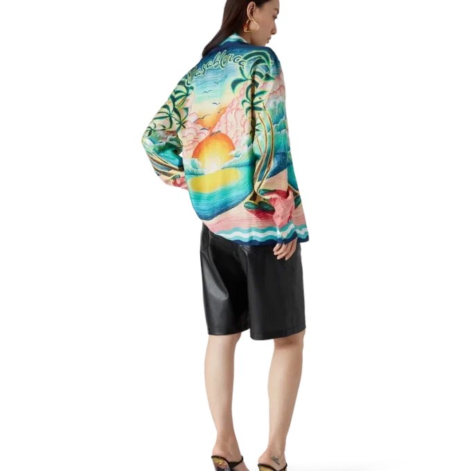 Camisas de seda de manga larga Danse De La Mer