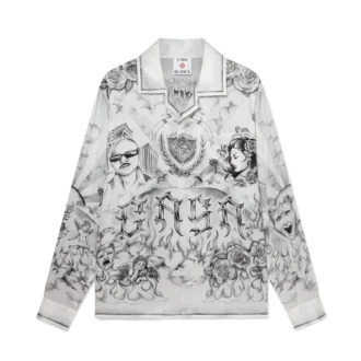 Camisas de seda de manga larga Tattoo