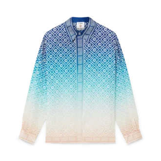 Camisas de seda jacquard degradado