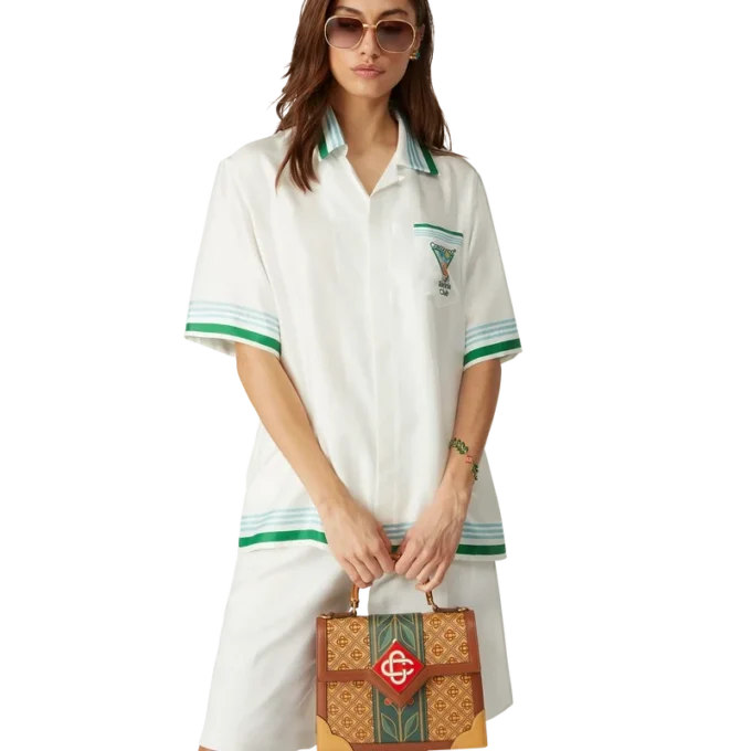 Camisa de seda de pantalón corto Metaphysical Tennis Icon