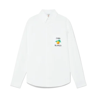 Camisas Oxford naranja bordadas