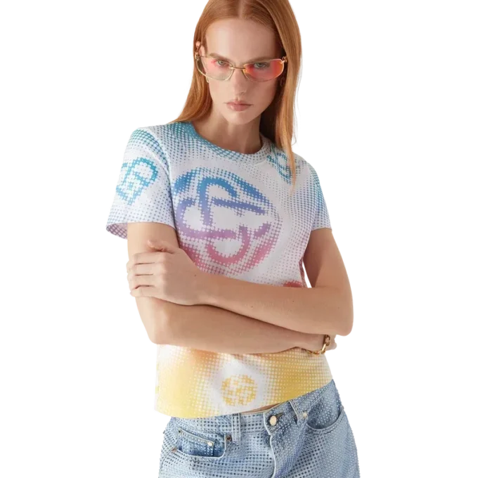 Camiseta ajustada de pantalón corto con logotipo en semitonos