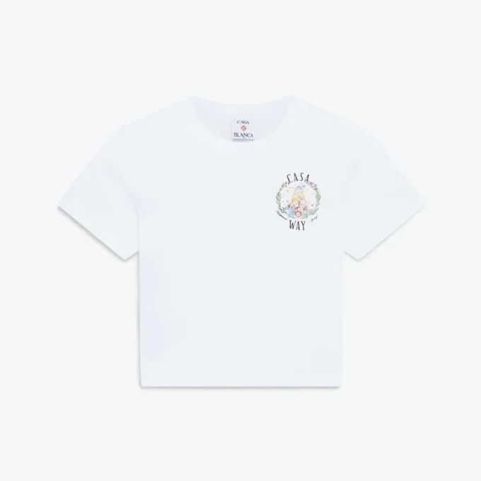 Camiseta blanca de manga corta para bebé Casa Way en pantalones cortos Camiseta blanca de manga corta para bebé Casa Way en pantalones cortos