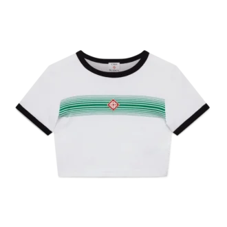 Camiseta con rayas degradadas y cuello redondo