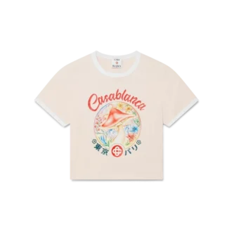 Camiseta corta con emblema de seta