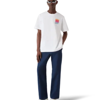 Camiseta de manga corta con logotipo cuadrado degradado