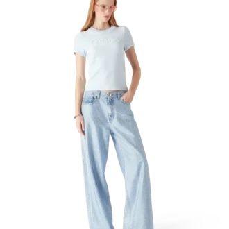 Camiseta de manga corta de terciopelo para mujer