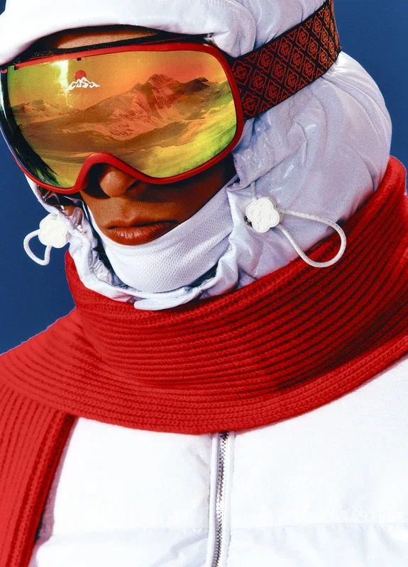 Gafas de esquí con degradado rojo y naranja Gafas de esquí con degradado rojo y naranja