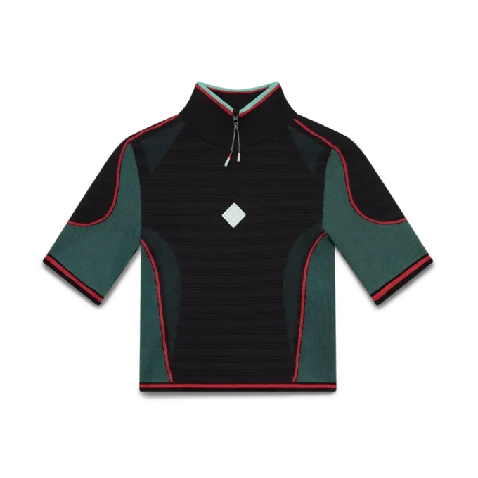 Camiseta sin costuras con media cremallera