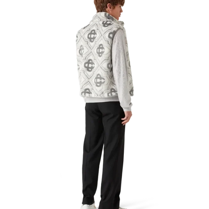 Chaleco de pelo sintético con monograma