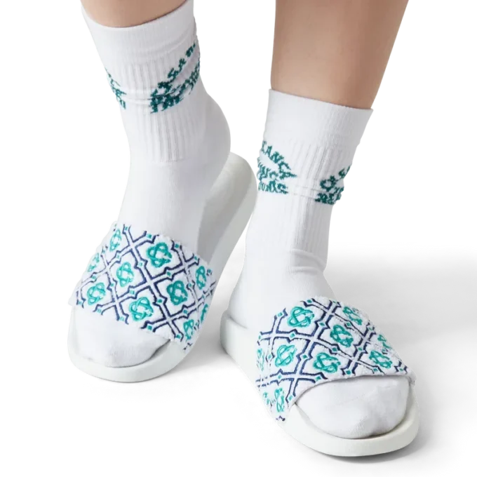 Chanclas de rizo con monograma para mujer