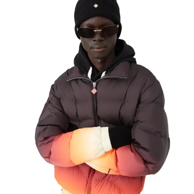 Chaqueta acolchada con estampado degradado