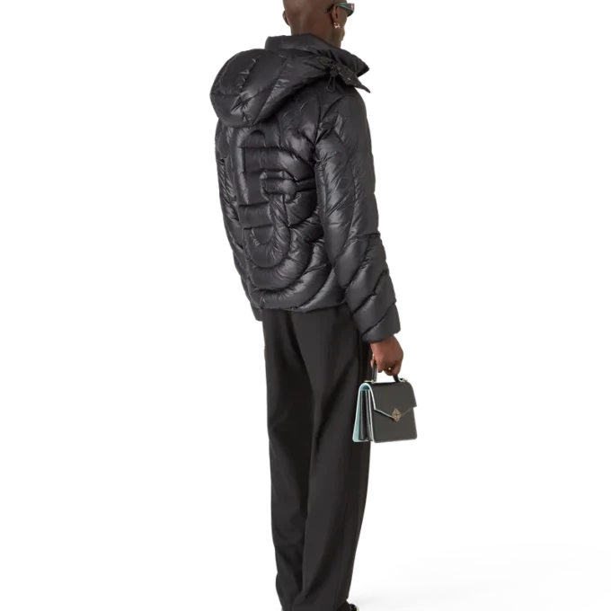 Chaqueta acolchada de nailon con monograma