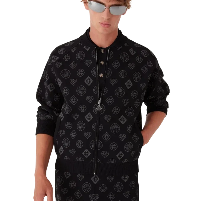 Chaqueta bomber de jacquard con monograma