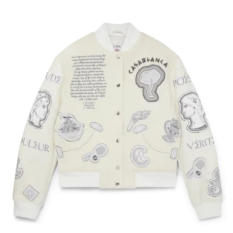 Chaqueta bomber de patchwork de chenilla