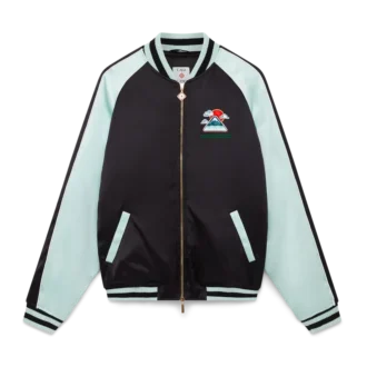 Chaqueta bomber de satén bordada