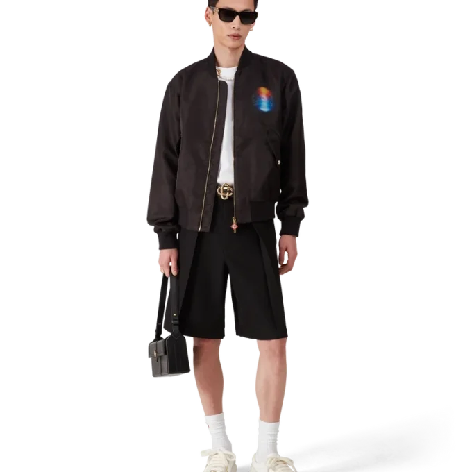 Chaqueta bomber degradada de organza