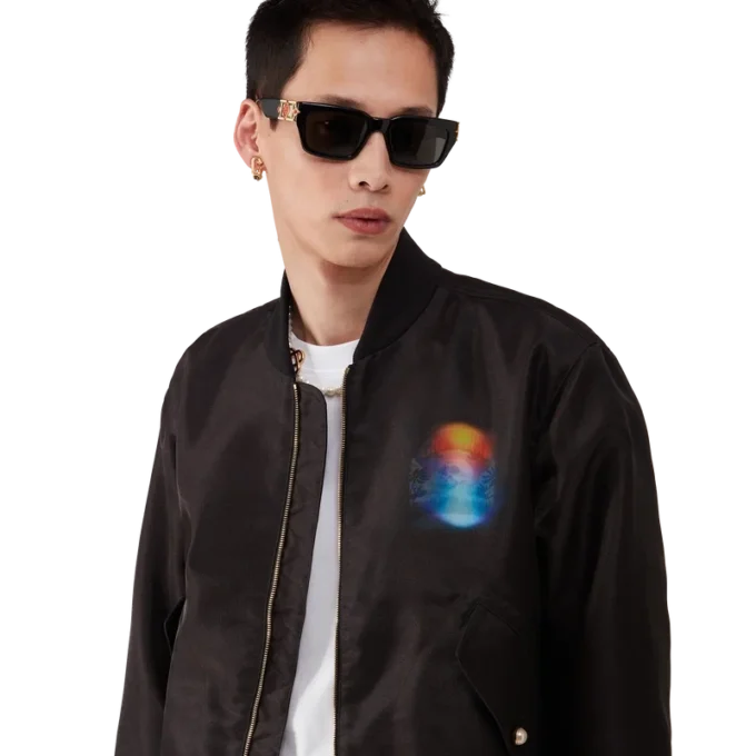 Chaqueta bomber degradada de organza