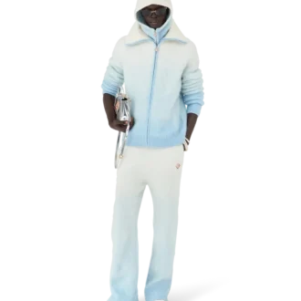 Chaqueta con cremallera de mohair con degradado difuminado