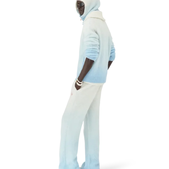 Chaqueta con cremallera de mohair con degradado difuminado