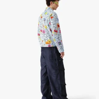 Chaqueta con cremallera y estampado repetido «Collage D’icones Graphiques»