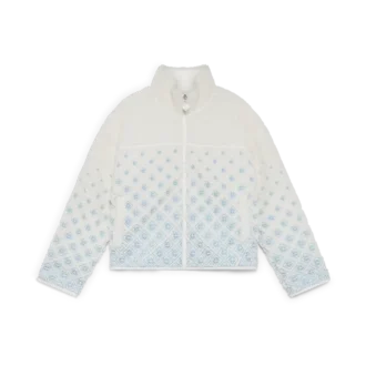 Chaqueta corta de forro polar con monograma degradado bordado