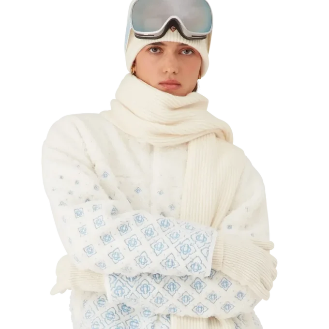 Chaqueta corta de forro polar con monograma degradado bordado