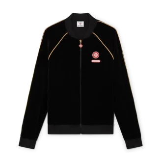 Chaqueta de chándal de terciopelo con ribetes degradados