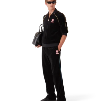 Chaqueta de chándal de terciopelo con ribetes degradados