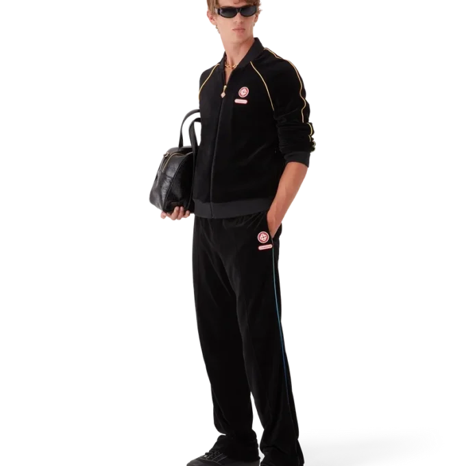 Chaqueta de chándal de terciopelo con ribetes degradados Chaqueta de chándal de terciopelo con ribetes degradados