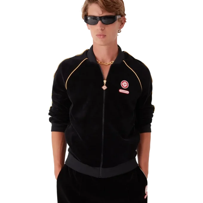 Chaqueta de chándal de terciopelo con ribetes degradados Chaqueta de chándal de terciopelo con ribetes degradados