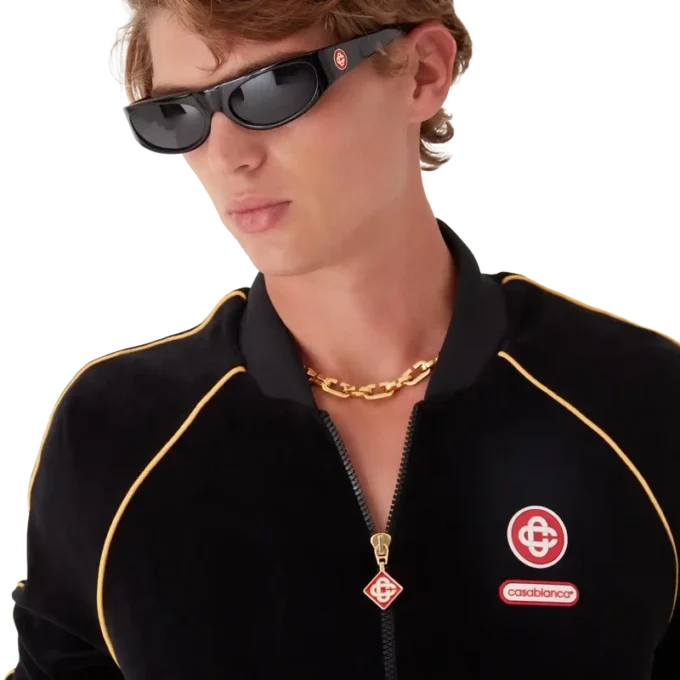 Chaqueta de chándal de terciopelo con ribetes degradados Chaqueta de chándal de terciopelo con ribetes degradados