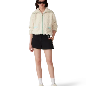 Chaqueta de forro polar jacquard con monograma