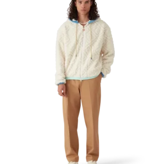 Chaqueta de forro polar jacquard con monograma