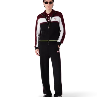 Chaqueta deportiva de punto merino a rayas