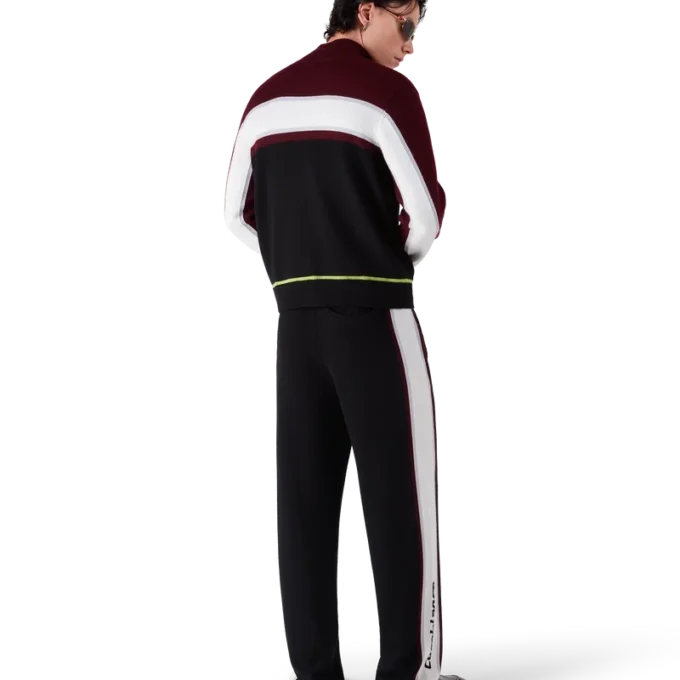 Chaqueta deportiva de punto merino a rayas Chaqueta deportiva de punto merino a rayas