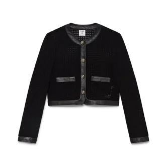 Chaqueta entallada corta de tejido abierto